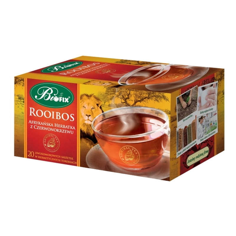 BiFix Admiral tea ROOIBOS Afrykańska herbata z czerwonokrzewu ekspresowa 20 torebek