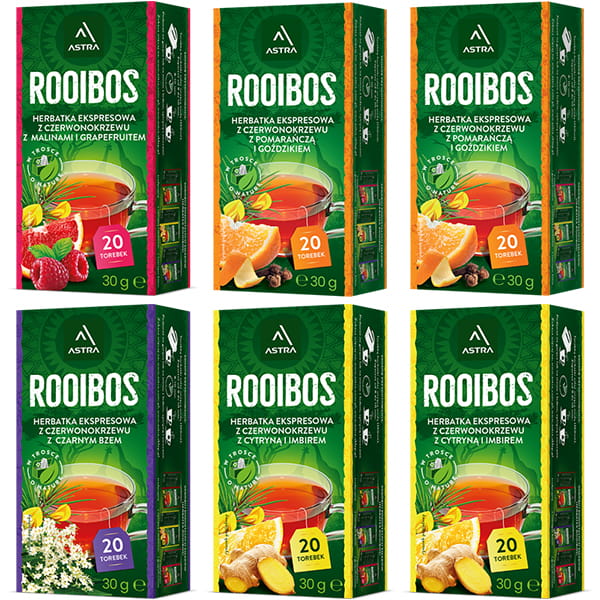 Astra Zestaw 4 Rodzaje Rooibos 6 x 20 torebek herbata ekspresowa (6 x EX20)