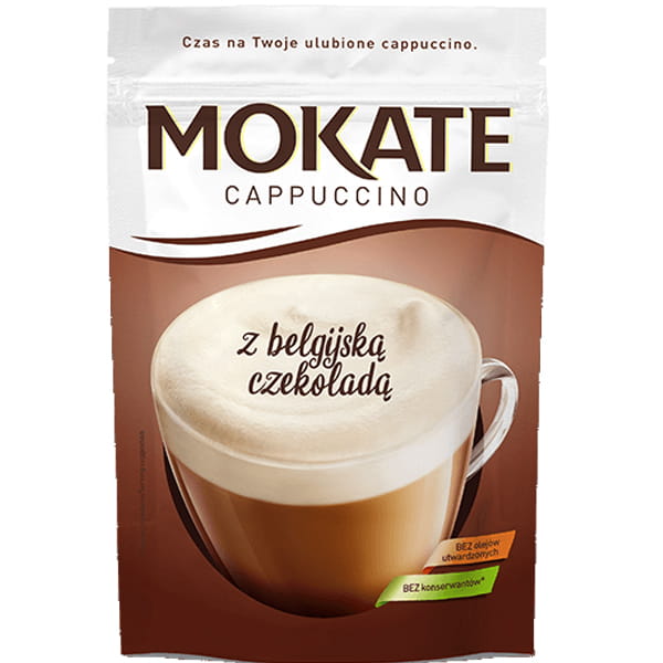 Mokate kawa cappucino 110g torebka czekolada belgijska
