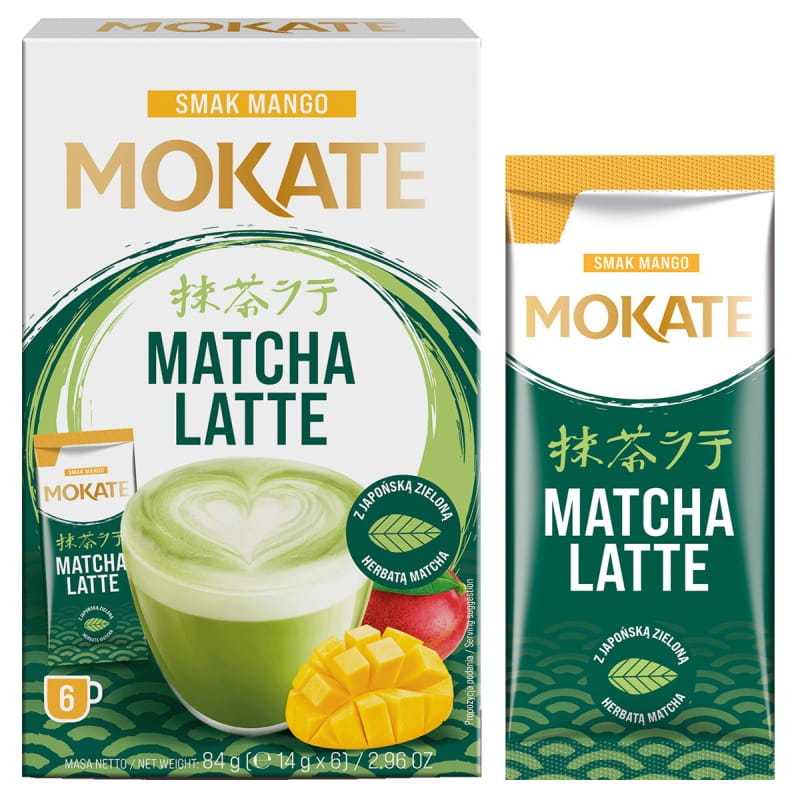 Matcha latte Mokate o smaku Mango 6 saszetek po 14 g