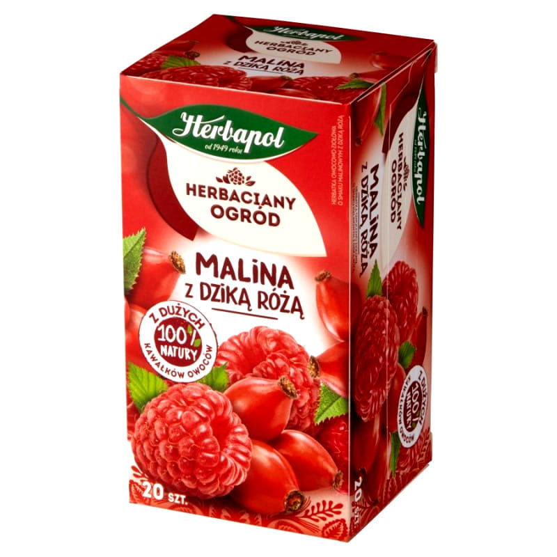 Herbapol Herbaciany Ogród Malina Dzika Róża Ex20 herbata ekspresowa owocowa
