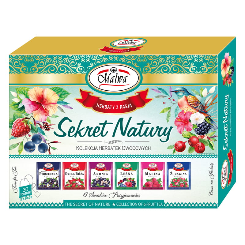 Malwa owocowa 30 kopert zestaw herbat owocowych Sekrety Natury
