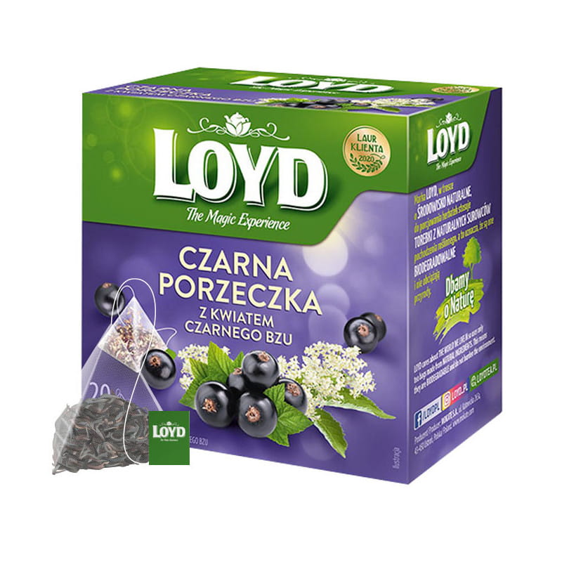 Loyd Tea Czarna Porzeczka Kwiat Bzu Ex20 herbata ekspresowa owocowa