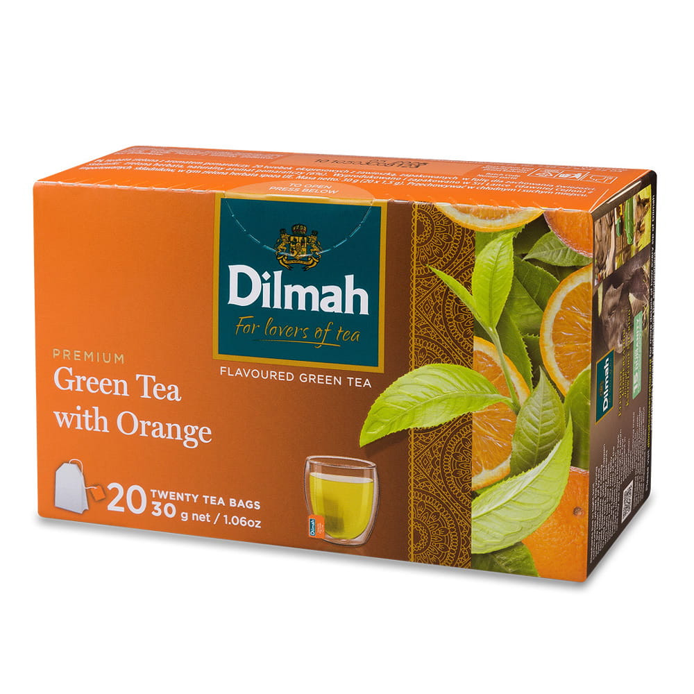 Dilmah Green Tea Pomarańcza 20x1,5g herbata ekspresowa