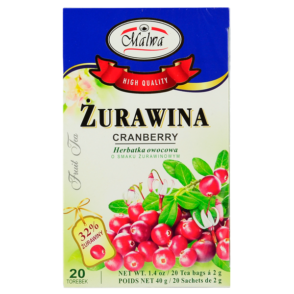 Malwa żurawina 20 torebek herbata ekspresowa owocowa EX20