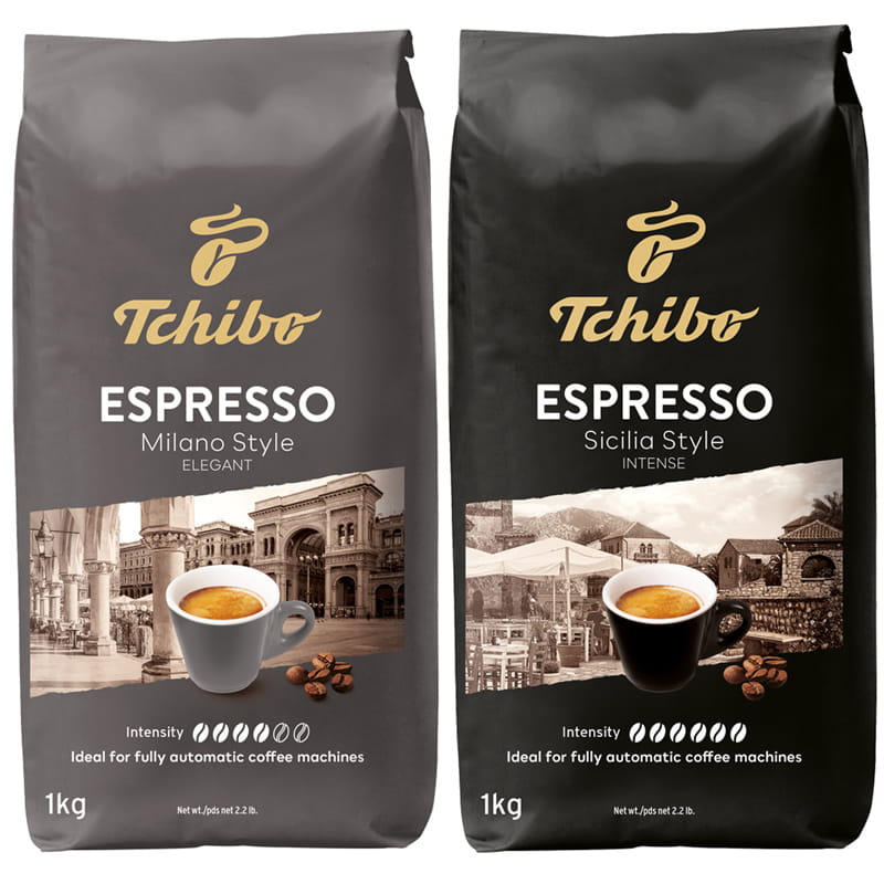 Tchibo Espresso Milano Style 1kg + Sicilia Style 1kg - ZESTAW 2kg kawa ziarnista