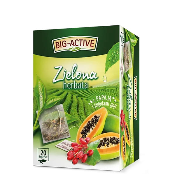 Big-Active herbata Zielona z Papają i Jagodami Goi ex20