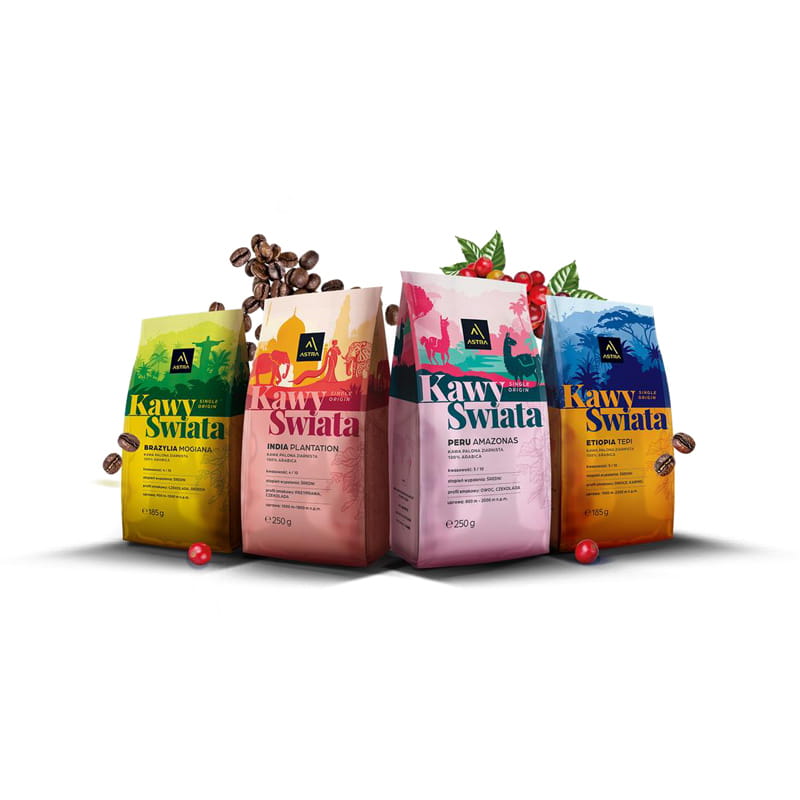 Astra Zestaw kaw świata 4x250g kawa ziarnista