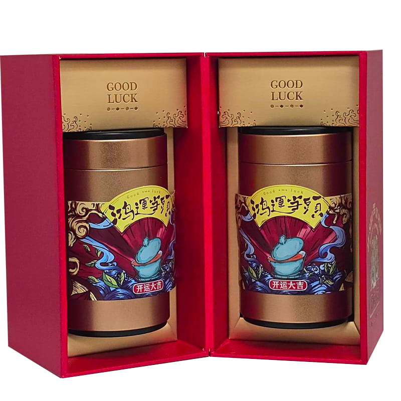 Komplet 2 eleganckich puszek w kolorze złotym w pudełku