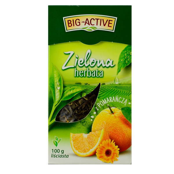 Big-Active zielona z pomarańczą 100g liściasta