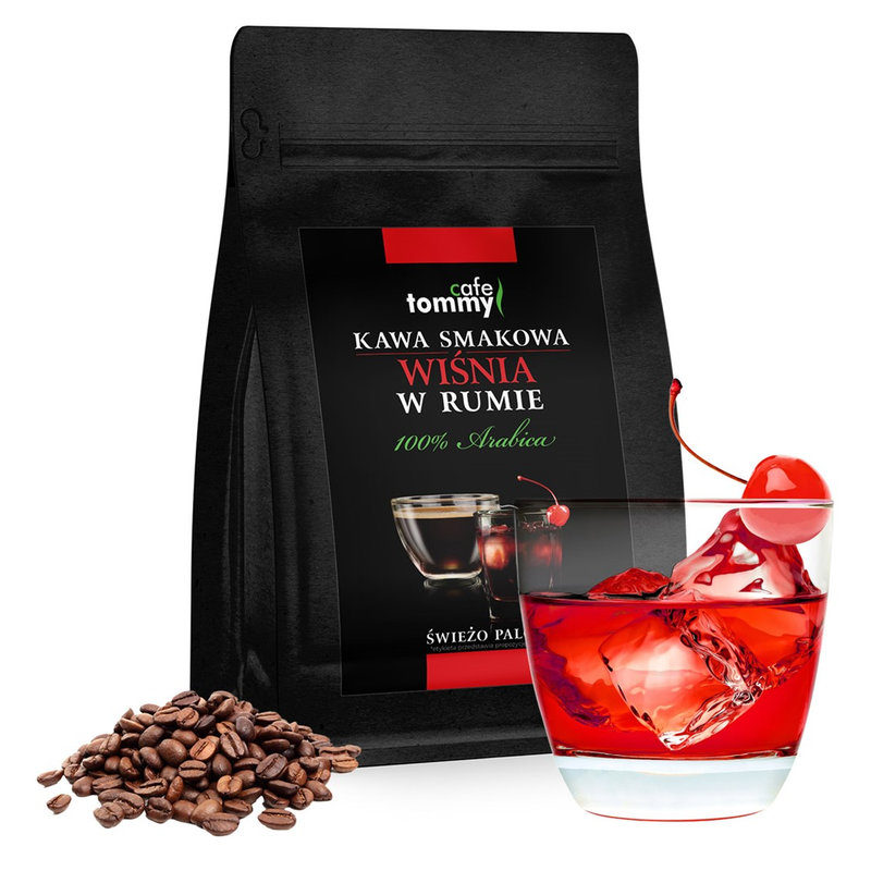 Kawa smakowa Wiśnie w Rumie Brazylia Arabica ziarnista 250g