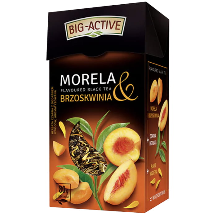 Big-Active Brzoskwinia Morela czarna herbata 80g