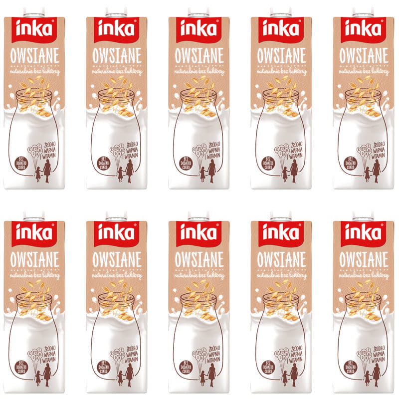 Inka Napój Owsiany 1 litr Zestaw 10 sztuk