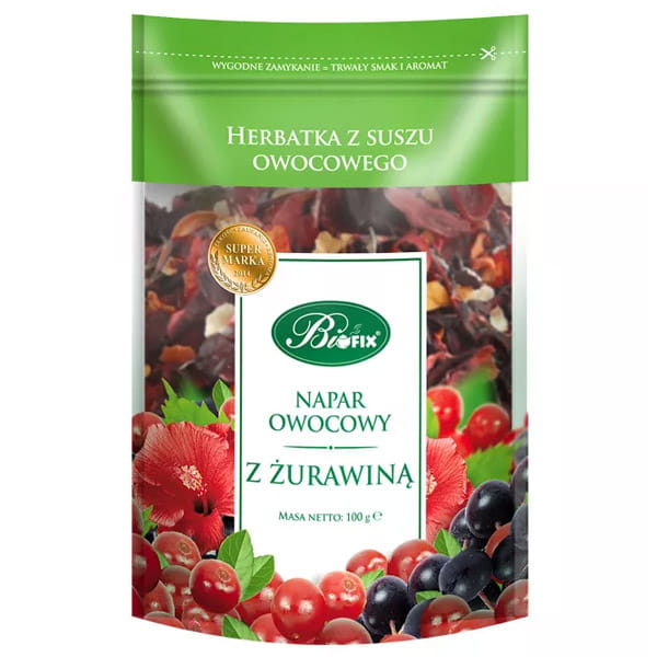 Bi Fix Napar Owocowy z Żurawiną 100g herbata z suszu owocowego
