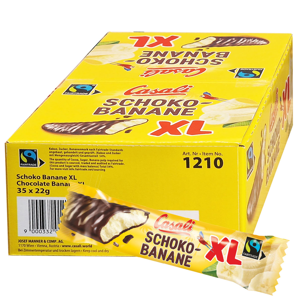 Casali Pianka bananowa w czekoladzie XL 35x22g Display