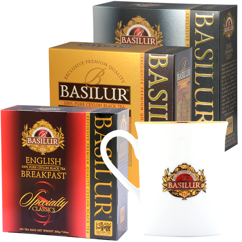 BASILUR Zestaw 3x100 x2g herbata ekspresowa + Kubek GRATIS
